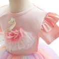 thumbnail image 4 of Girls Unicorn Party Lace Dresses Kids Wedding Birthday Sparkly Rainbow Princess Dress, 4 of 6