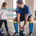 thumbnail image 4 of 8 Pairs Copper Compression Socks for Women & Men Circulation 15-20 mmhg - Better Blood Flow, Swelling, Best Support for Medical, Running, Nursing, 4 of 7