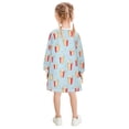 thumbnail image 3 of Girls' long-sleeved dress Popcorn Girls' A-line dress with ribbed cuffs Soft and comfortable, 3 of 6