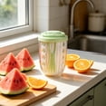 thumbnail image 4 of Vaso portátil de ensalada de frutas de doble capa con tenedor integrado, tapa sellada, diseño de drenaje y plástico apto para alimentos, de 15x10 cm para el almuerzo y uso para llevar., 4 of 6