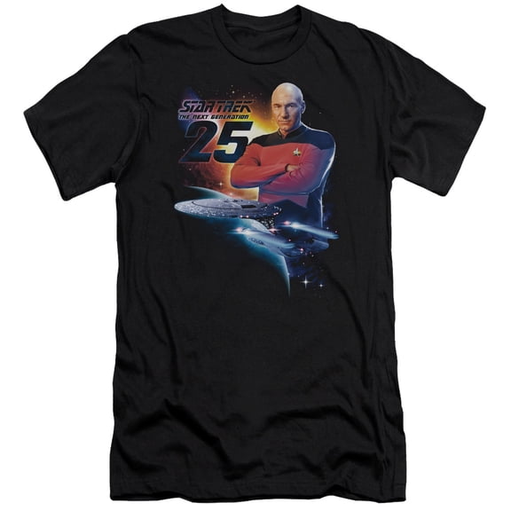 Star Trek Tng 25 Premium Canvas Adult Slim Fit 30/1 T-Shirt Black