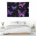 thumbnail image 4 of PRATYUS  Butterfly Tapestry for Wall Decor,Fantasy Purple Butterflies Tapestries,Black Night Sky Wall Hanging Blanket for Bedroom Living Room Dorm Party Decorations 60x40 Inch 60x40in, 4 of 7