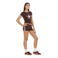 thumbnail image 4 of Forever 21 Women’s Ringer Baby Tee with Screen Graphic, Fitted Short Sleeve Contrast Trim Crop T-Shirt for Casual Everyday Styling, XS-XL, 4 of 6