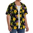 thumbnail image 4 of Cauagu Daisies Flowers Men's Short Sleeve Button Down Hawaiian Shirt for Men Bowling Shirts Casual Summer Beach Shirt,XX-Large, 4 of 6