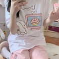 thumbnail image 5 of Sanrio Harajuku Short Sleeve White T-shirt Summer New Japanese Cinnamoroll Cute Soft Girl Sweet Kawaii Clothes Student Loose Top, 5 of 14