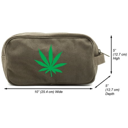 Marijuana Cannabis Leaf Military Canvas Travel Kit Toiletry (Best Light For Flowering Cannabis)