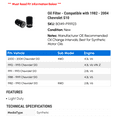 thumbnail image 2 of Oil Filter - Compatible with 1982 - 2004 Chevy S10 1983 1984 1985 1986 1987 1988 1989 1990 1991 1992 1993 1994 1995 1996 1997 1998 1999 2000 2001 2002 2003, 2 of 2