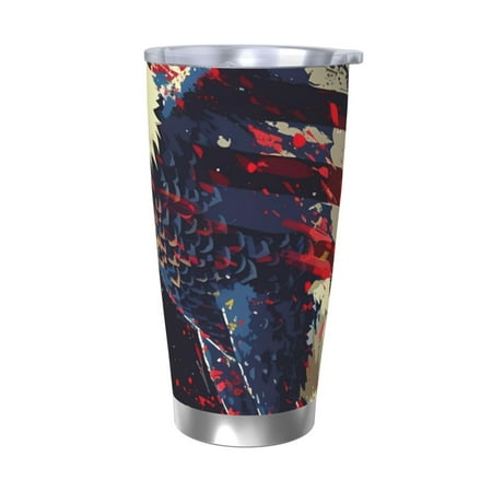 

Salouo Watercolor Bald Eagle Print 20oz Tumbler with Lid Stainless Steel Vacuum Insulated Tumbler Durable Insulated Coffee Mug Thermal Cup with Splash Proof Sliding Lid-Without Straw
