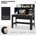 thumbnail image 6 of Topbuy 48" Computer Desk with Bookshelf Home Office Writing Desk with Anti-Tipping Kits & Cable Management Hole Black, 6 of 7