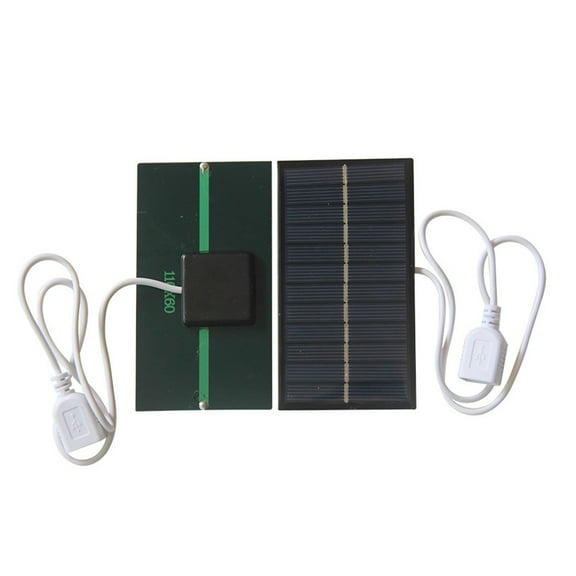 Goodhd 2W Solar Panel Charger Mobile Power Bank Light Fan Charger Charge 3.7-5V Battery
