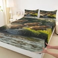 thumbnail image 4 of Erosebridal Rustic Capybara Kids Bed Sheets, Jungle Roment Animals King Sheets, 4pcs, 4 of 5