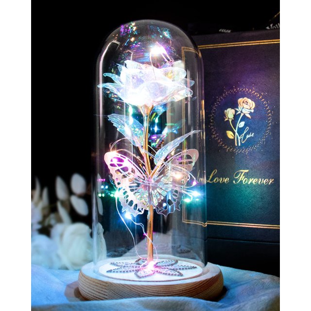 Regalos para el día de San Valentín Beferr Galaxy Glass Rose Forever Rose