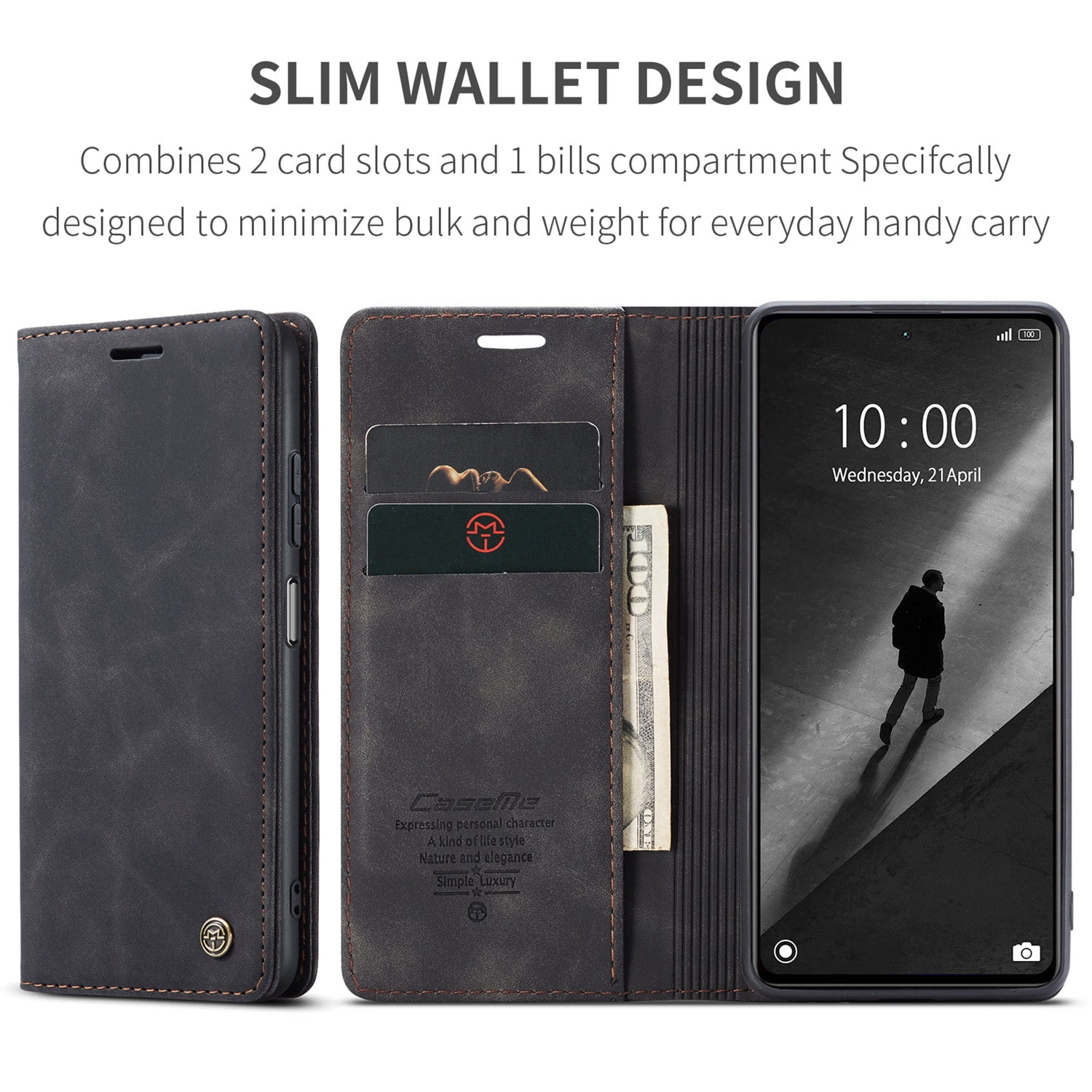 ETFAST Leather Wallet With Card Holder Zipper Phone Case For Xiaomi Poco X5 Pro High Quality Leather Phone Case
