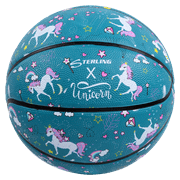Sterling Athletics Teal Unicorn Superior Grip Indoor and Outdoor Basketball (Size 6 Women's and Youth 28.5 In.)