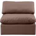 thumbnail image 2 of Bowery Hill Contemporary Vegan Leather Armless Chair in Brown, 2 of 9