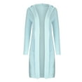 thumbnail image 6 of qolati Women Knit Long Cardigan Open Front Long Sleeve Oversized Hoodie Cardigans Coat Lightweight Casual Sweater Outwear Jackets 2023 Fall Clothes, 6 of 7