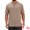 Khaki, variant on DARING DIVA Men's Henley Short Sleeve Button Down Jacquard Knitted T-Shirt M Black