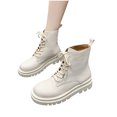 thumbnail image 4 of botas cortas de mujer con cordones en la parte delantera y plataforma de tacón grueso con punta redonda Wmkox8yii ghj2504, 4 of 4