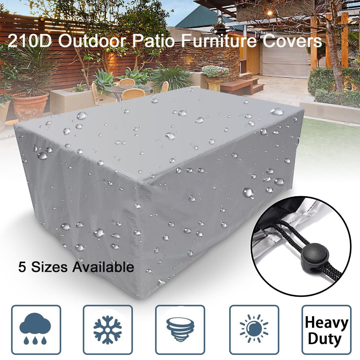 Waterproof Garden Patio Furniture Cover Rectangular Outdoor Rattan Table Cover T 