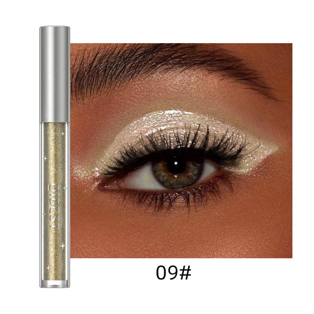 QIBEST sombra de ojos líquida perlada, delineador de ojos líquido, lentejuelas brillantes, gusano de seda, resalta los ojos, cosmética, sombra brillante de larga duración