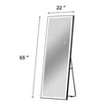 thumbnail image 2 of Demi Bonn 65x22 Inch Rectangle LED Full-Length Mirror, Black Frame Tempered Glass, Anti-Desilvering, Hammer-Resistant, Free-Standing/Wall-Mounted/Leaning, 2 of 7