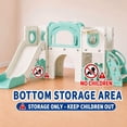 thumbnail image 6 of Arlopu 10-in-1 Kids Slide & Climber Set, Indoor Outdoor Slide Playset with Drawing Board, Climber, Basketball Hoop, Tunnel, Storage & Telescope, 6 of 10