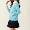 thumbnail image 4 of TARIENDY Girls Cardigan Sweaters Years 5-17,Cotton Long Sleeve School Uniform Sweater,Button Down V Neck Cardigans,Spring Fall Casual Outerwear Sky Blue 11 Years, 4 of 8
