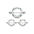 thumbnail image 1 of Paire de Boucliers de Mamelon Ronds avec Gemmes - Barres de Perçage 14ga Incluses, 1 of 1