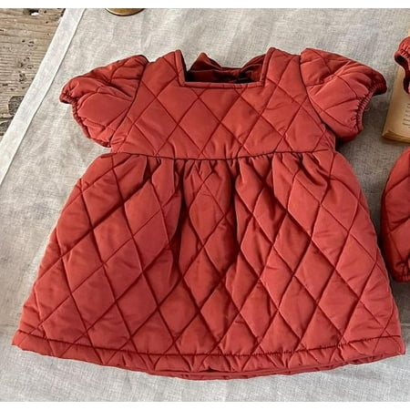 

DanceeMangoo New Baby Girl Thick Warm Bodysuit Fashion Infant Fly Sleeve Jumpsuit Cotton Girls Warm Dress Newborn Baby Girl Clothes