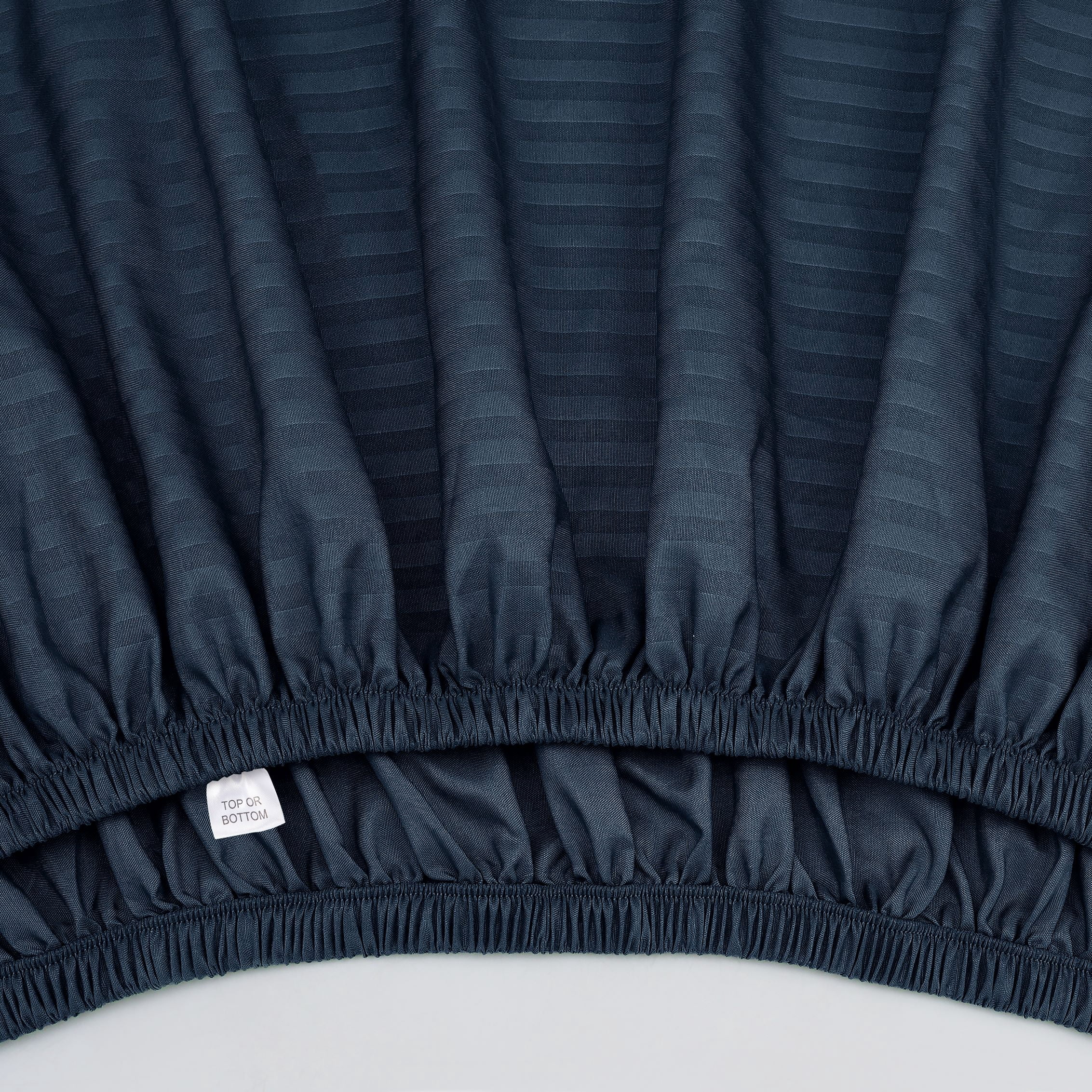 Mainstays Super Soft Brushed Microfiber Bed Sheet Set, Navy Blue Embossed Stripe, King, 4 Piece
