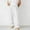 White, variant on LADIGASU Men Solid Casual Multiple Zipper Button Pockets Outdoor Straight Type Fitness Pants Cargo Pants Trousers