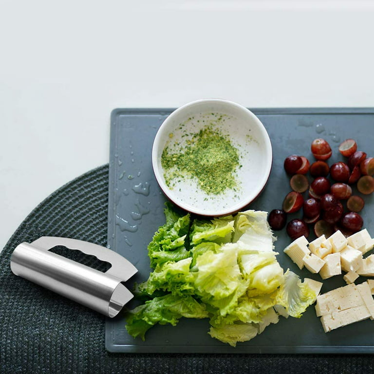 EASTIN Salad Chopper - Double Bladed Stainless Steel Salad Chopper with  Blade Covers - Rocker Knife - Mincing Knife 