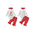 thumbnail image 2 of Loicainy Infant Baby Girl Christmas Outfit 3 6 12 18 Months Long Sleeve Romper Santa Print Pants Headband, 2 of 9