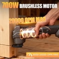 thumbnail image 3 of Upgraded Oscillating Multi Tool Compatible with Dewalt 20V Max Battery, Cordless Oscillating Tool with Brushless Motor 20000 OPM, 7 Gear for Cutting, Sanding, Scraping, Tool Only, 3 of 8