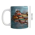 Xeejarui Glass&Bottle 3D Bookshelf Mug 3D Effect Books Mugs Cool