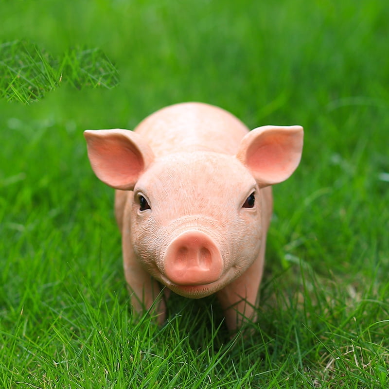 Animal Garden Statue Cute Pig Funny Outdoor Sculpture Resin Lawn Ornaments Décor Indoor Outdoor Figurines for Garden and House (Pig)