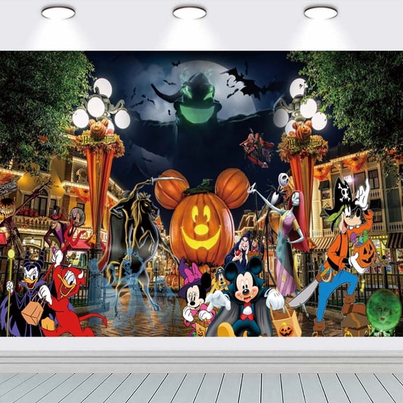 Mickey Halloween Party Supplies Background Backdrop Taspestry Banner Poster Decor Decorations