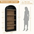 thumbnail image 2 of COZONY 5-Shelf Arched Bookcase, 71.7" Tall Farmhouse Wooden Display Bookshelf for Living Room Office, 2 of 12