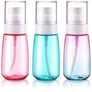 Travel Spray Bottle TSA Approved 2oz 60ml 3 Pack Leak Proof Fine Mist Spray Bottles Empty Plastic Refillable Spray Bottle for Perfume Essential Oils Toners Rose Water Cosmetics (3color)