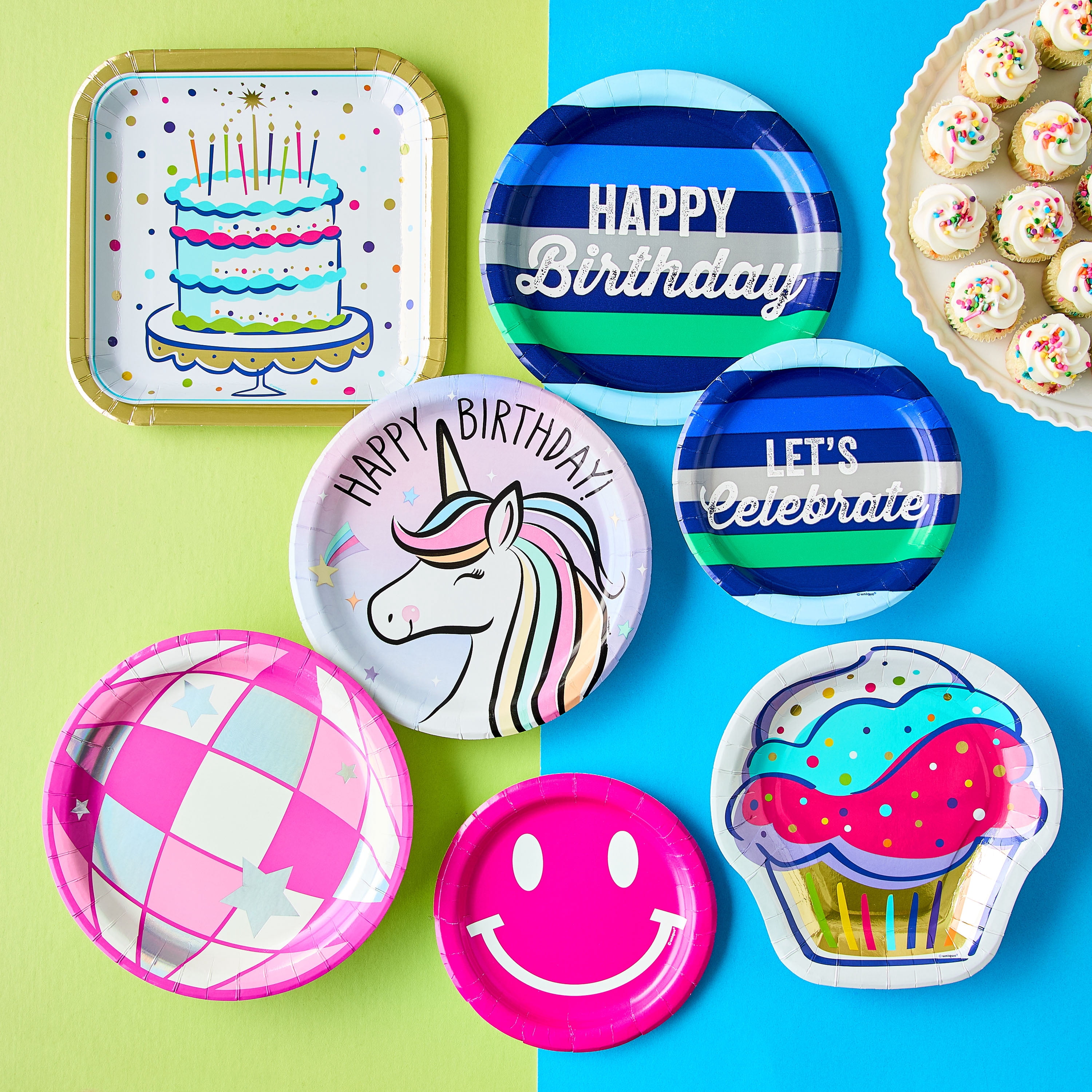 Disco Ball Disposable Round Paper Plates, 9", Pink/Silver, 8 Count, by Way To Celebrate