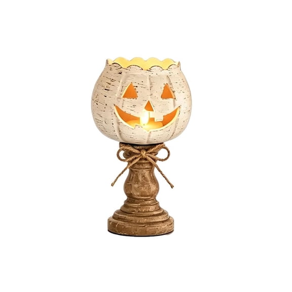 Rustic White Pumpkin Tealight Candle Holder Set, Distressed White Lantern Tealight Holders, Vintage Wooden Pumpkin Candle Holders for Fall Halloween Thanksgiving Harvest Mantel Table Decor