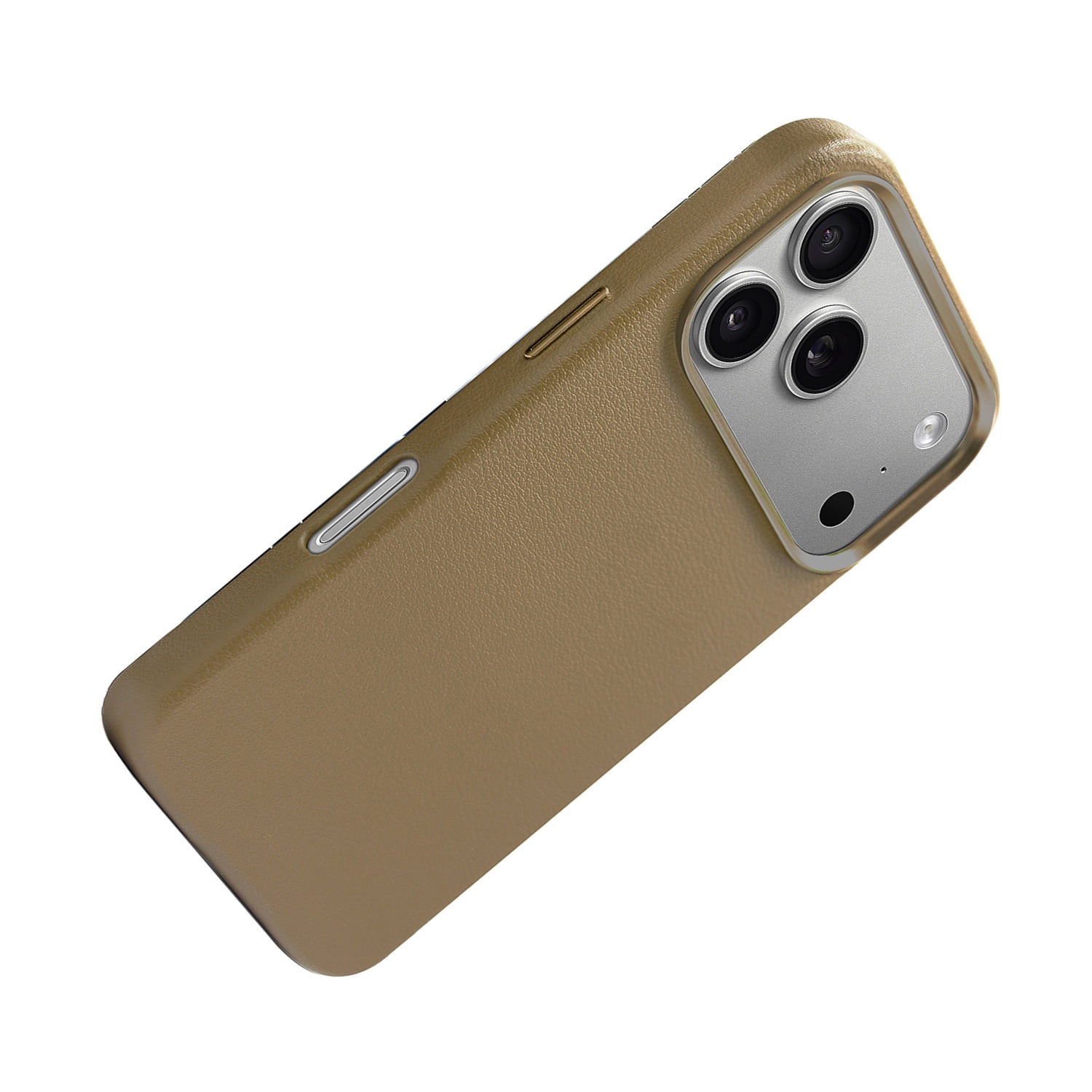 Elegant Leather Magnetic Charging Case for iPhone 17 Pro Max - Light Brown