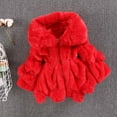 thumbnail image 2 of Feancey Toddler Girls Fleece Coats Baby Girl Faux Fur Warm Tunic Jackets Winter Fluffy Fuzzy Thick Coats for Kids Comfy Plush Outerwear Red 3-4 Years, 2 of 7