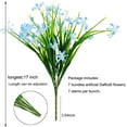 thumbnail image 6 of Morttic 6 Pcs Artificial Daffodils Flowers Outdoor UV Resistant Faux Shrubs Fake Plastic Plants for Hanging Planter Window Garden Porch Farmhouse Decor (Blue), 6 of 6