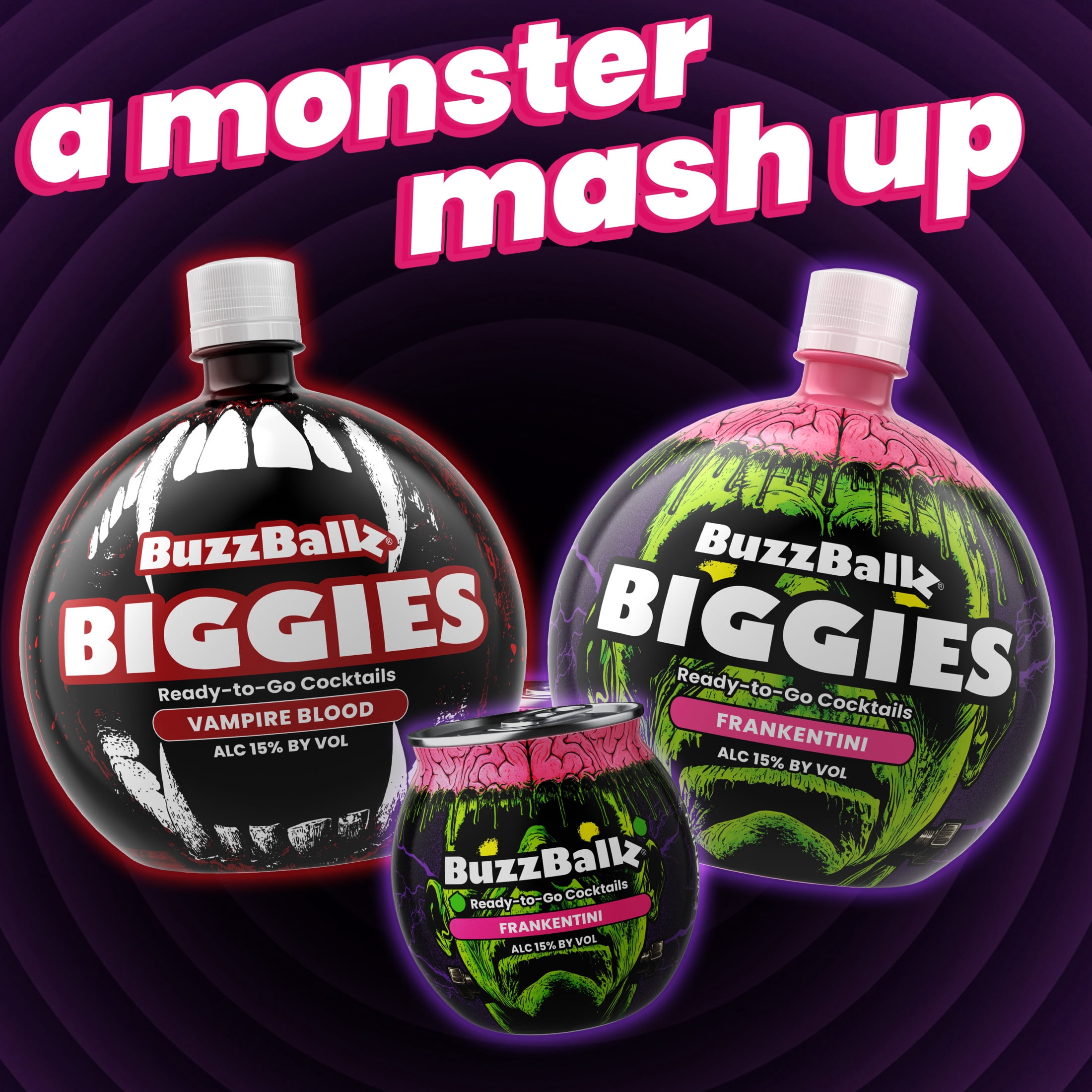 BuzzBallz Biggies Frankentini Cocktail, 1.75l, 30 Proof (15% ABV)