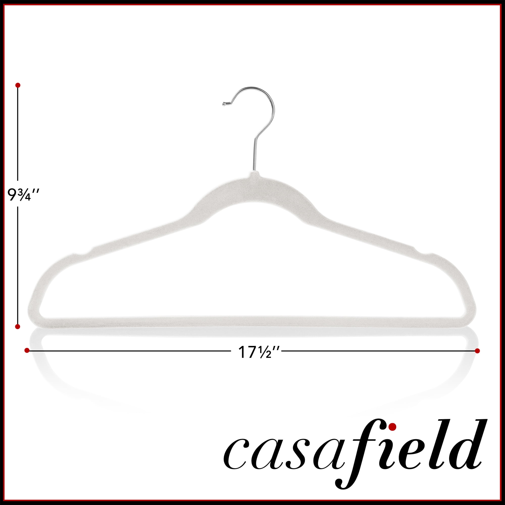 Casafield 100 Velvet Suit Hangers, Ivory - Space Saving, Non-Slip & Swivel Hook