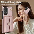thumbnail image 3 of ELEHOLD for Samsung Galaxy A51 5G Multi-Functional Wallet Case Organ Card Slots RFID Blocking Stand Function Wrist Strap Crossbody Shoulder Strap Shockproof Purse Case,rosegold, 3 of 9