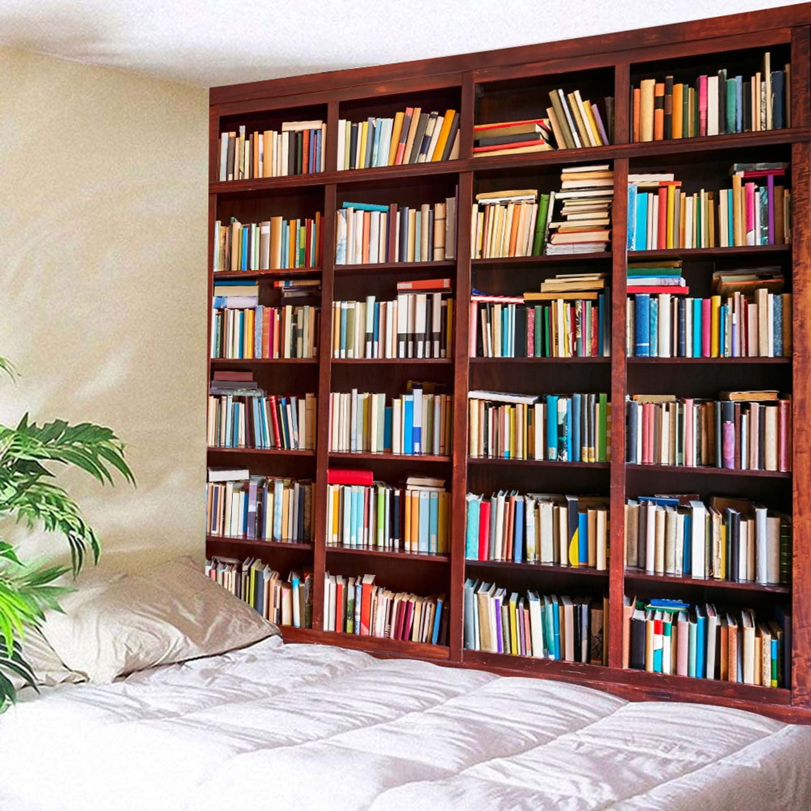 Sunhillsgrace Tapestrieshome Tapestry Wall Hanging Bookcase Pattern Retro Decorative Holiday