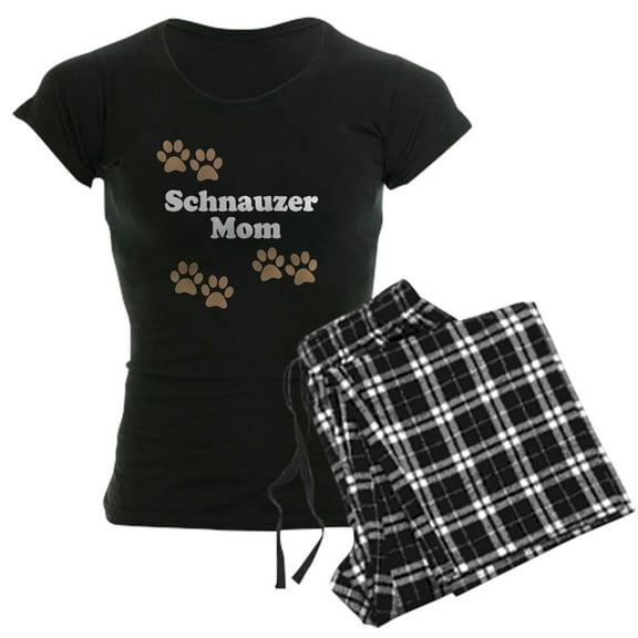 CafePress - Schnauzer Mom Pajamas - Women's Short Sleeve Print T-Shirt and Pants Dark Cotton Pajama Set