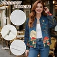 thumbnail image 6 of Xixirimido Women's Windbreaker Bomber Jacket Zip Up Jacket Fall Winter Casual Coat Lightweight Women Loose Fit Outerwear with Pockets, Mushrooms Moon Starry Night, Small, 6 of 7